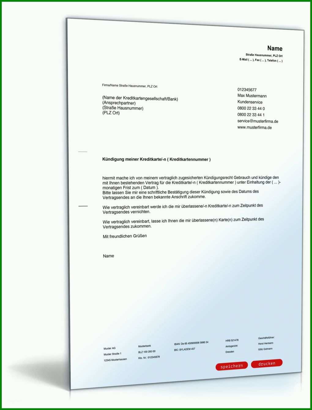 Beste Kreditkarte Kündigen Volksbank Vorlage 1600x2100