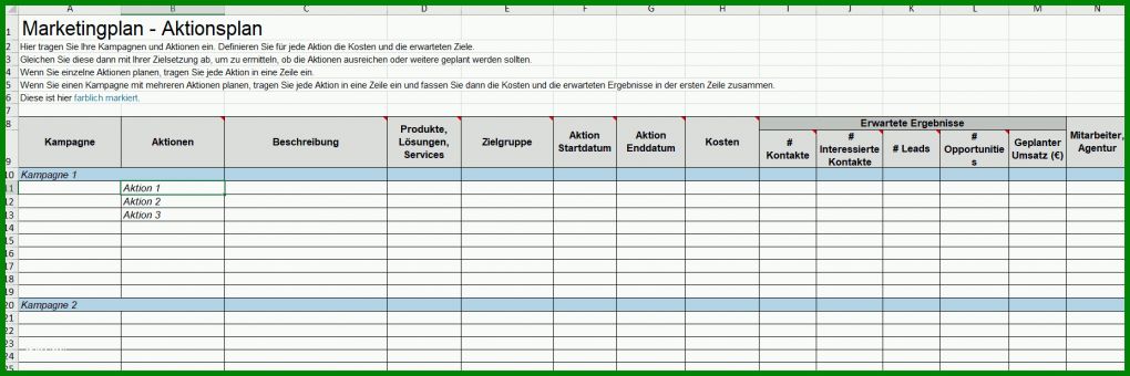 Einzahl Marketing Plan Vorlage Word 1854x618