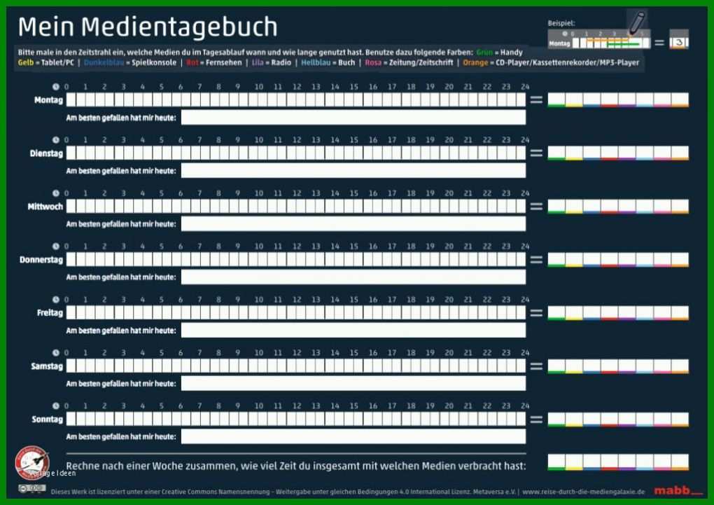 Moderne Medientagebuch Vorlage 1024x724