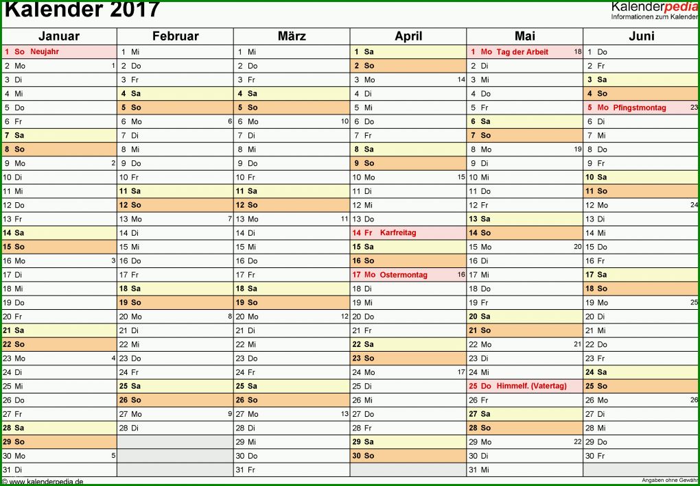 Erschwinglich Vorlage Kalender 2017 3111x2163