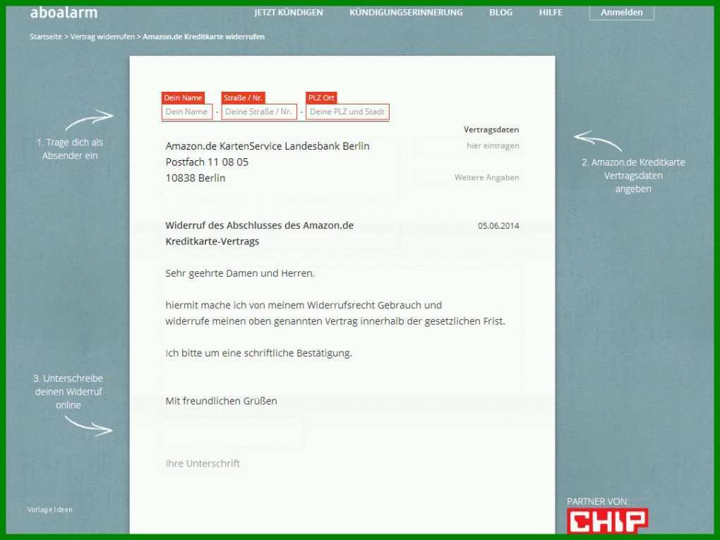 Fabelhaft Amazon Visa Kündigen Vorlage 1083x812