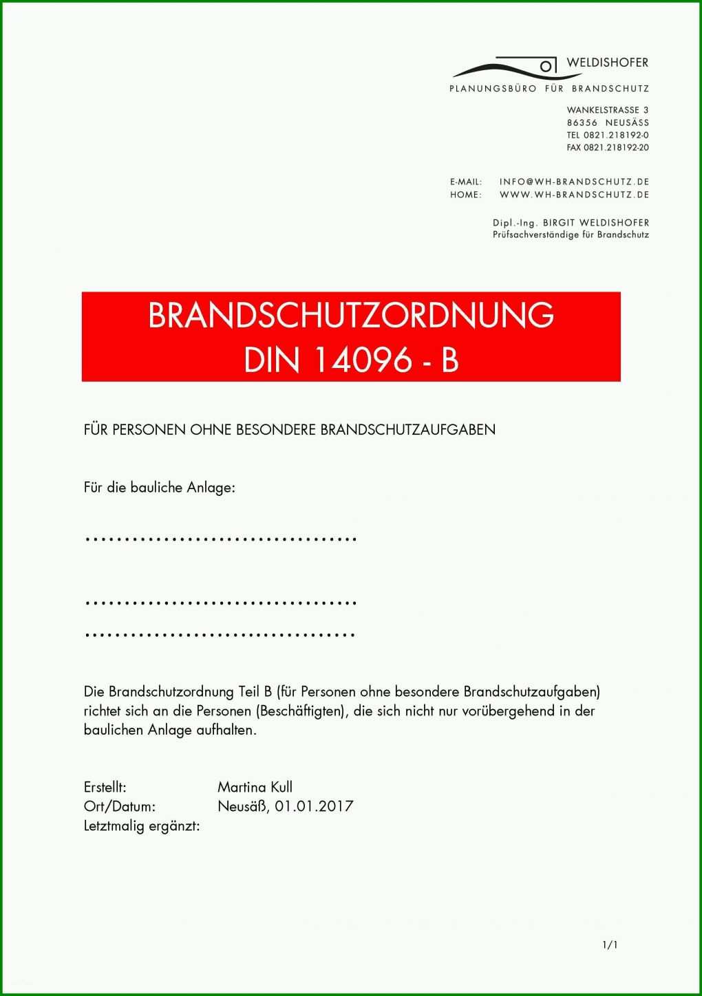 Größte Brandschutzordnung Vorlage Word 2480x3521