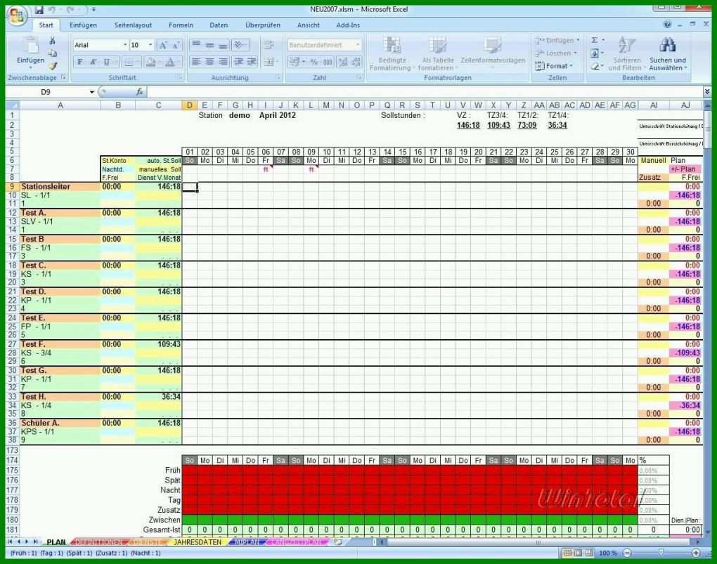 Schockieren Dienstplan Excel Vorlage Download 1227x966