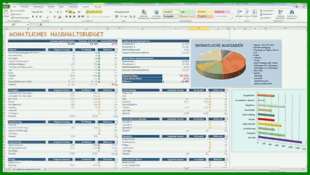 Moderne Excel Vorlage Haushaltsbuch 1030x582