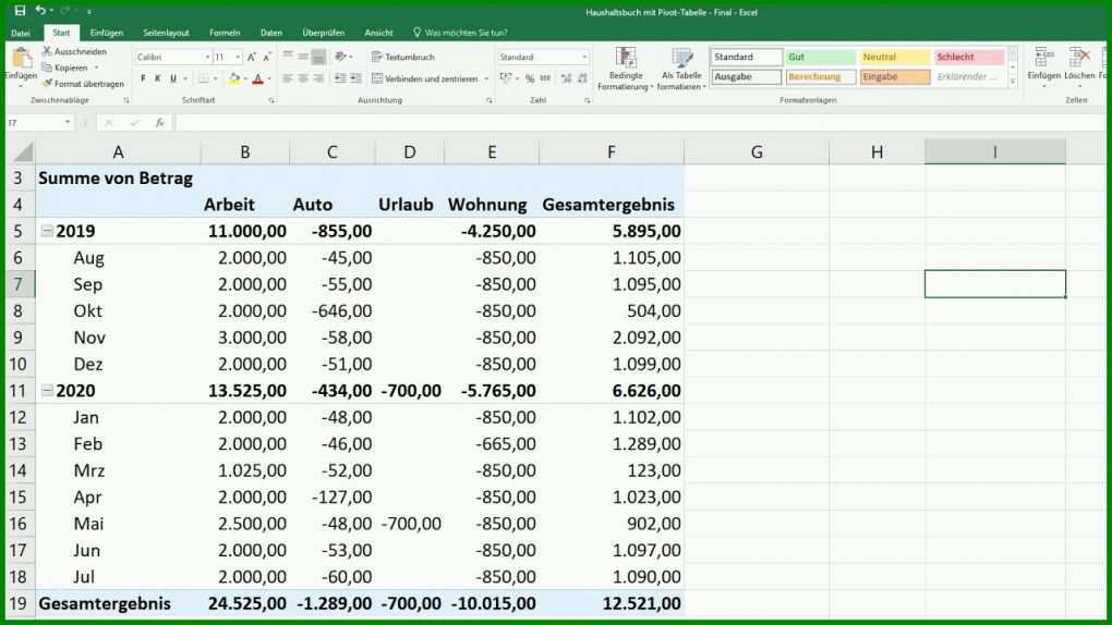 Großartig Haushaltsbuch Vorlage Excel 1280x720