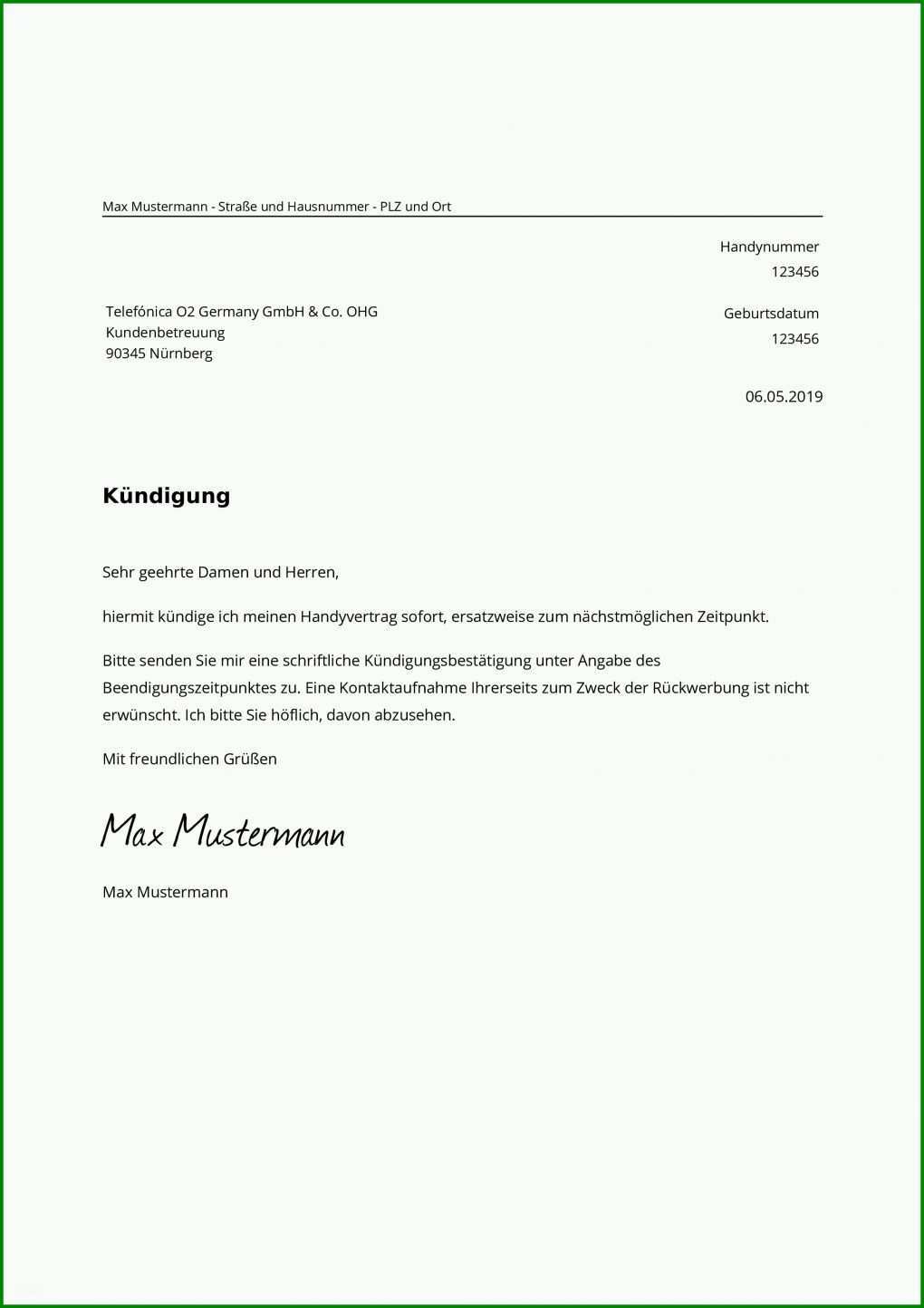 Modisch Handy Kündigung Vorlage Pdf 2480x3508