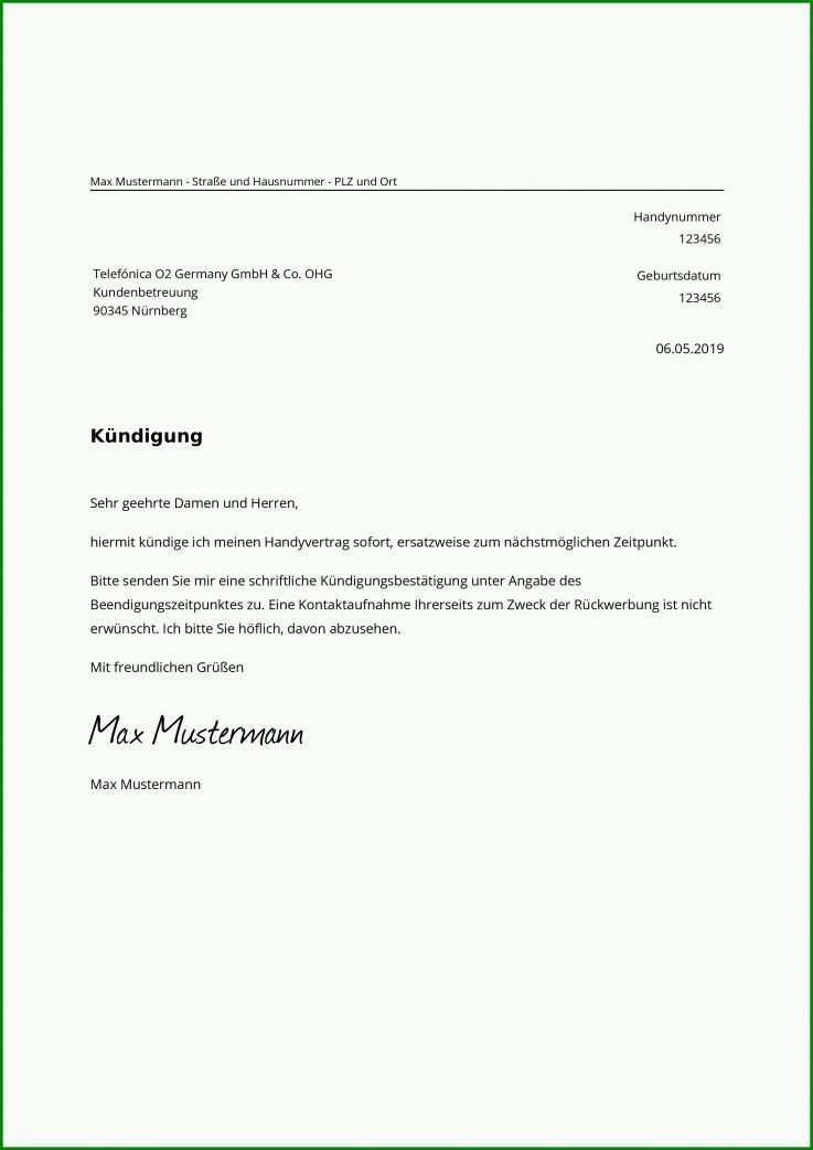 Modisch Handy Kündigung Vorlage Pdf 2480x3508