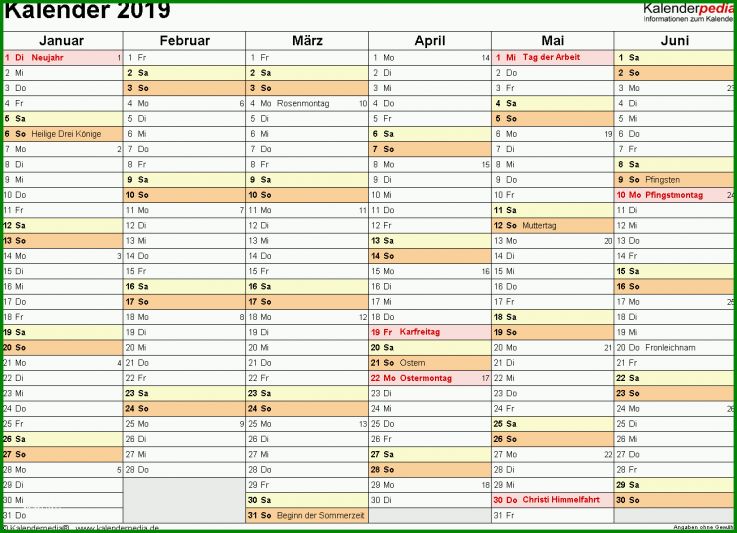 Empfohlen Kalender 2019 Vorlage 1303x943