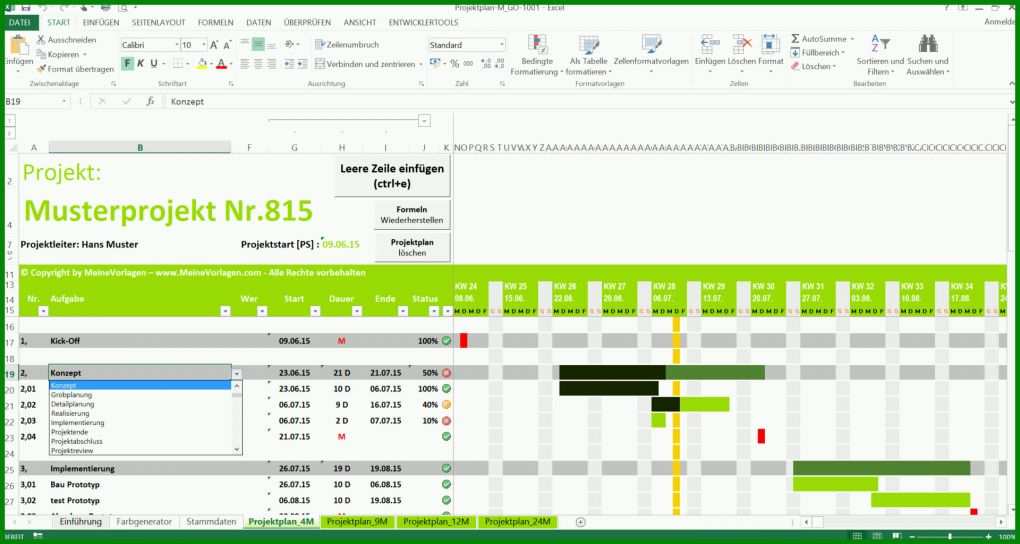 Empfohlen Projektplan Excel Vorlage Kostenlos 1920x1024