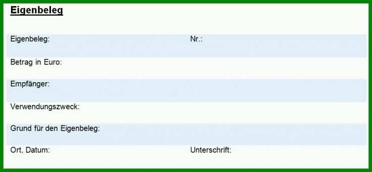 Fabelhaft Vorlage Eigenbeleg 978x452