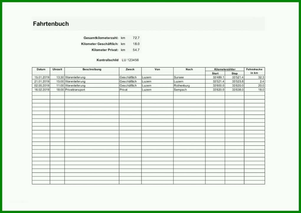 Beeindruckend Fahrtenbuch Xls Vorlage 1227x868