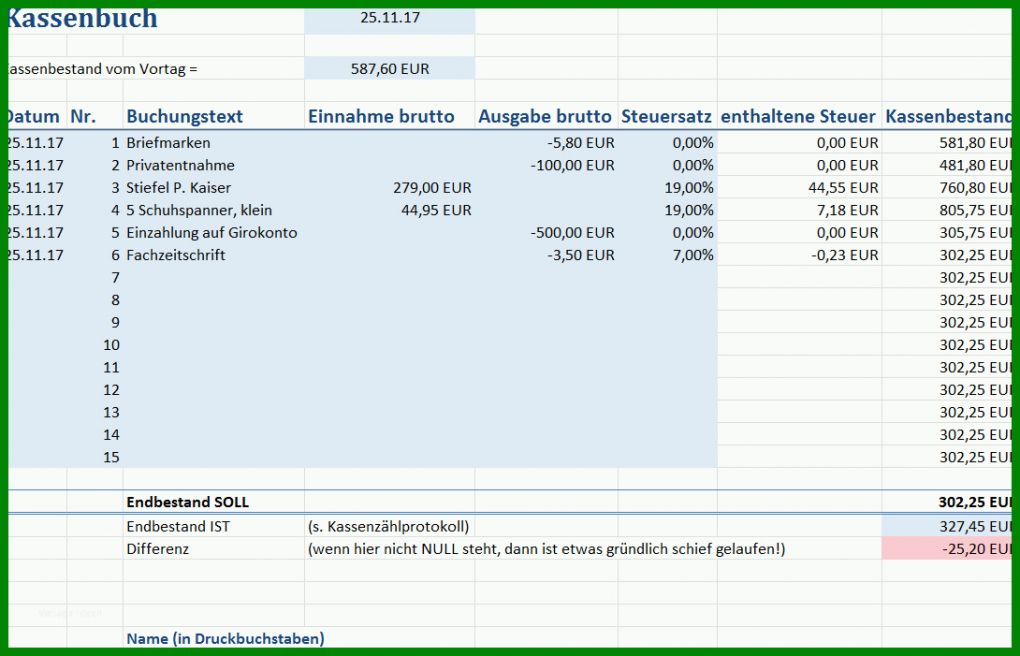 Bemerkenswert Handkasse Vorlage 1090x701