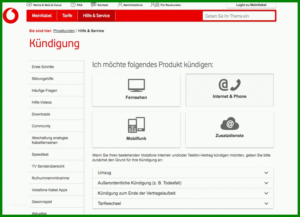 Erstaunlich Handyvertrag Kündigen Vodafone Vorlage 1141x825