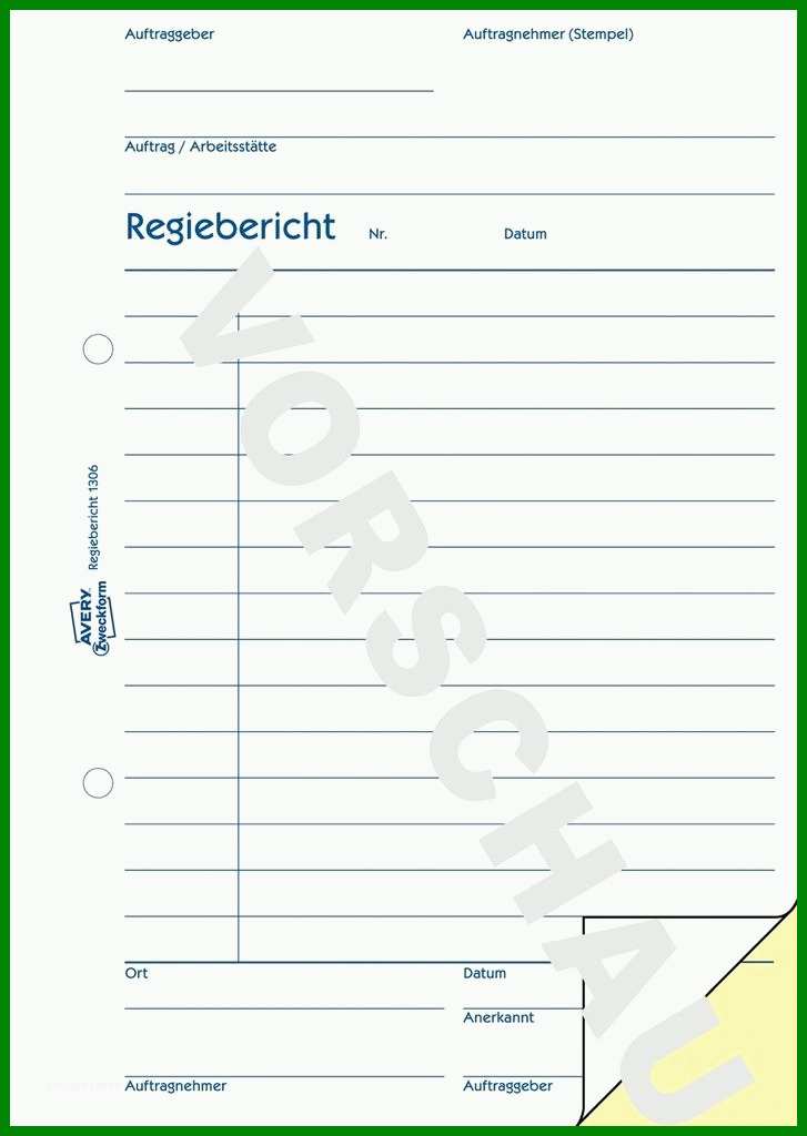 Phänomenal Regiebericht Vorlage Kostenlos 727x1024