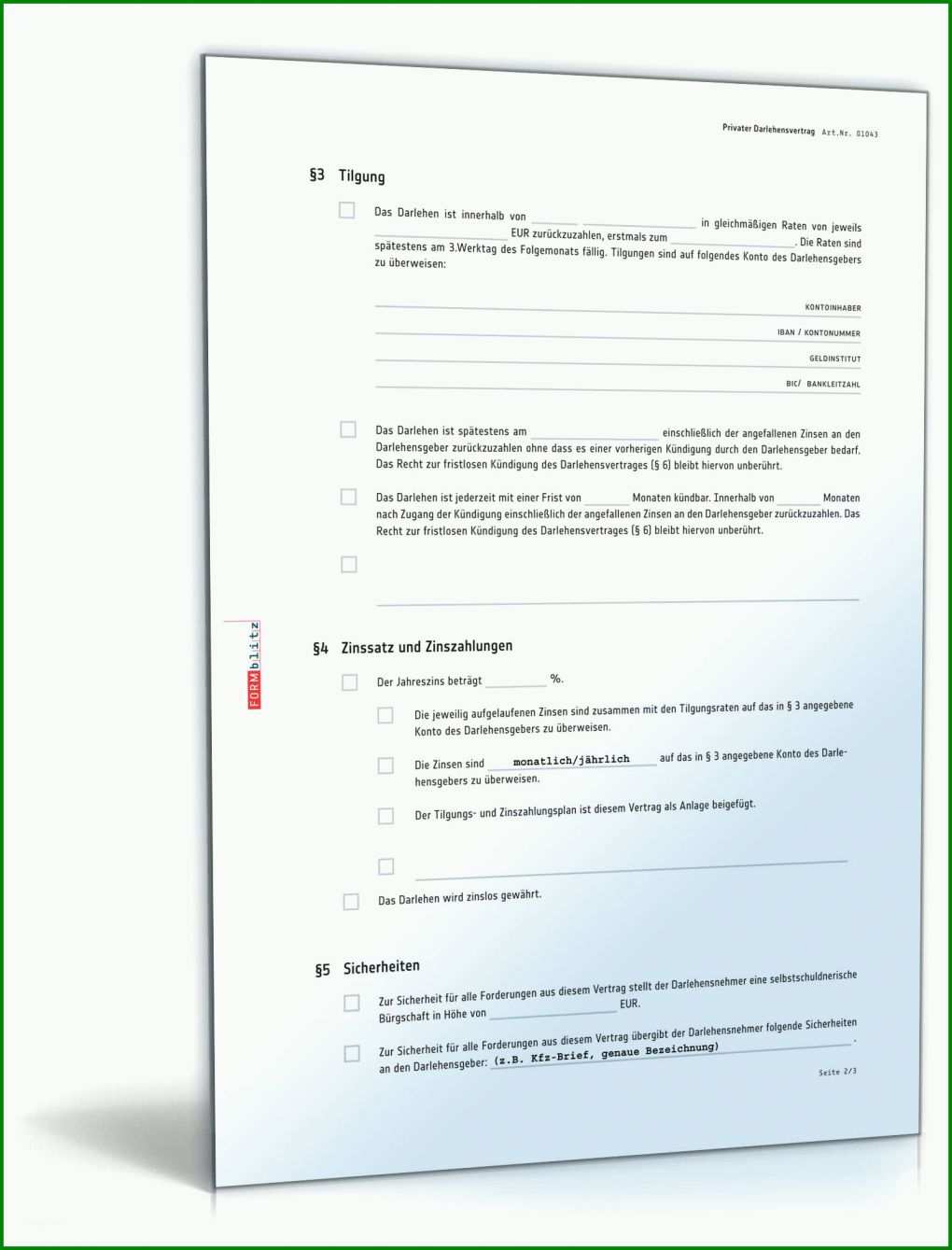 Faszinieren Privater Darlehensvertrag Rechtssicher Geld ...