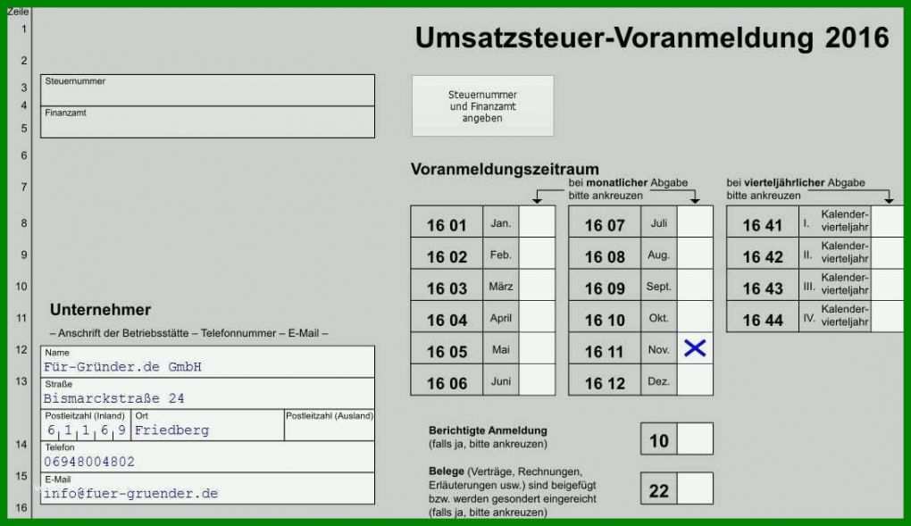 Singular Vorlage Umsatzsteuervoranmeldung 1093x631