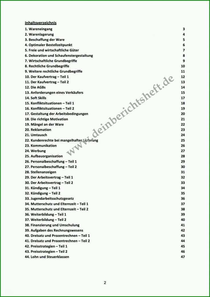 Wunderschönen 20 Berichtsheft Vorlage Einzelhandel 828347