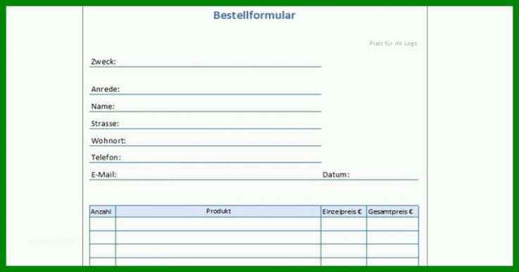 Schockierend Bestellschein Vorlage 762x400