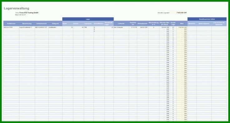 Ungewöhnlich Lagerbestandsliste Excel Vorlage 1201x645