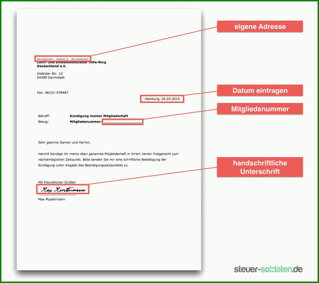 Großartig Lohnsteuerhilfeverein Kündigen Vorlage 2030x1800