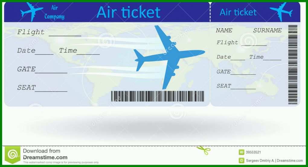 Phänomenal Flugticket Vorlage Download Kostenlos 1300x705