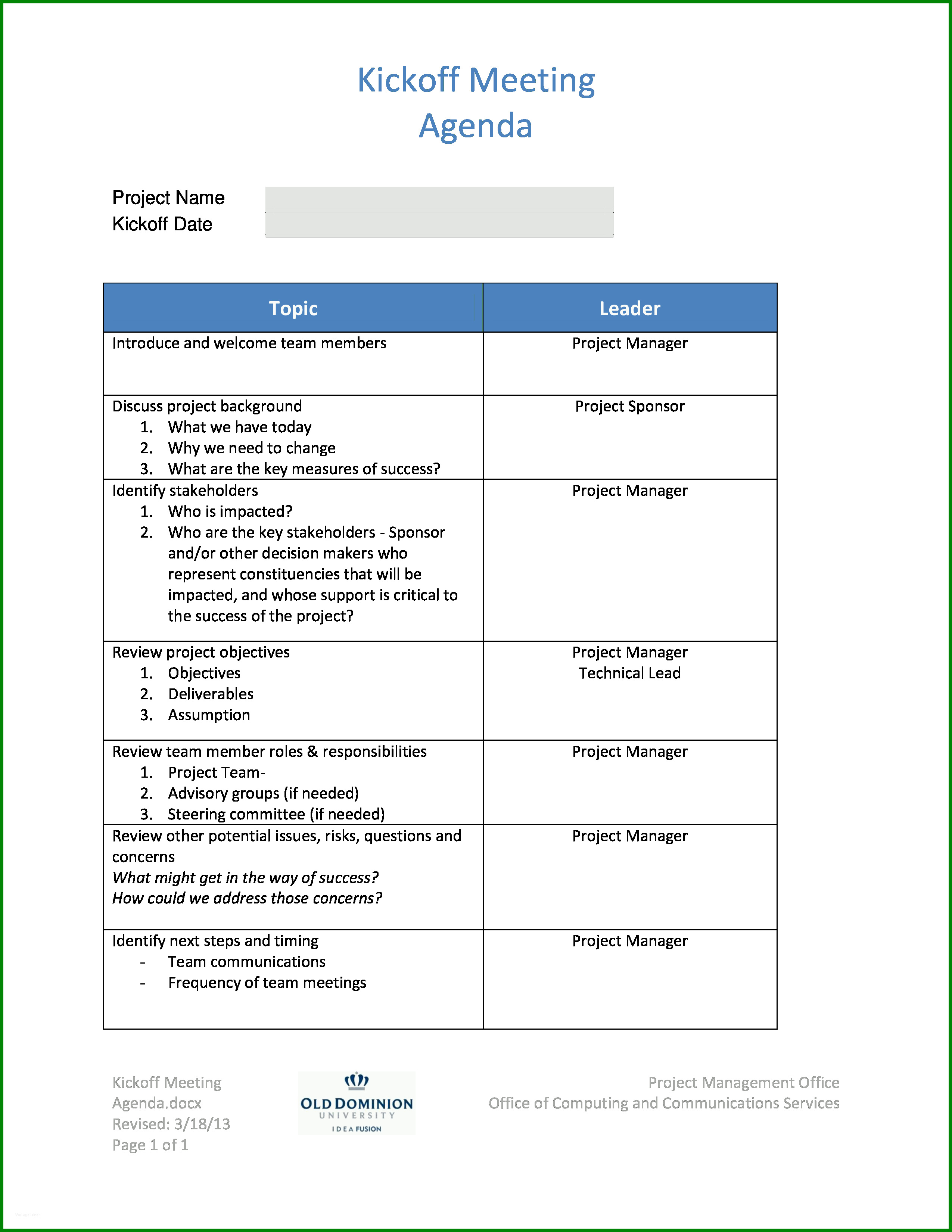 Auff llig Kick F Meeting Agenda How To Create A Kick F Meeting 300644 