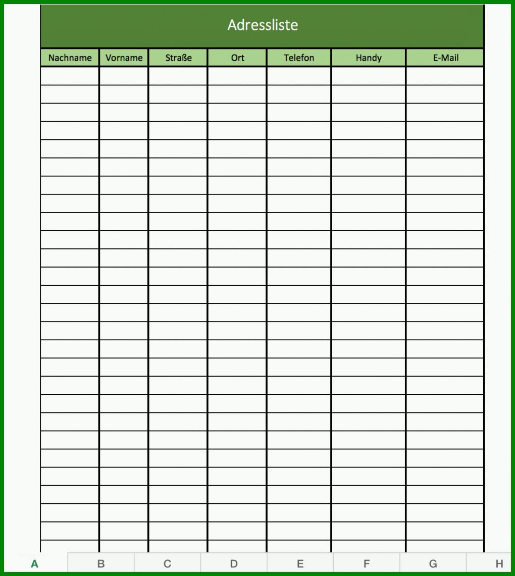 Exklusiv Kontaktliste Excel Vorlage Kostenlos 1132x1266