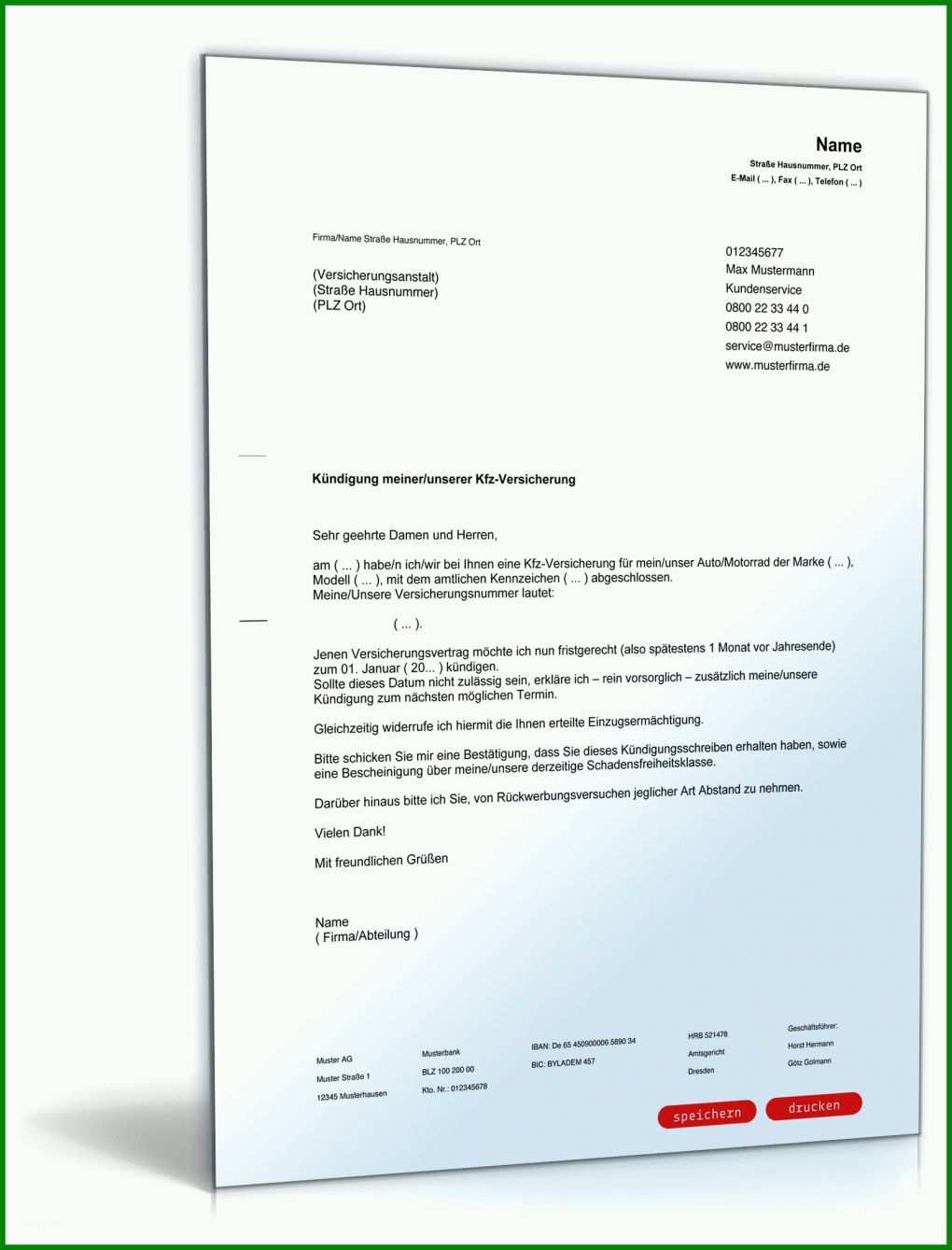 Ungewöhnlich Kündigung Allianz Direktversicherung Klassik Vorlage 1600x2100