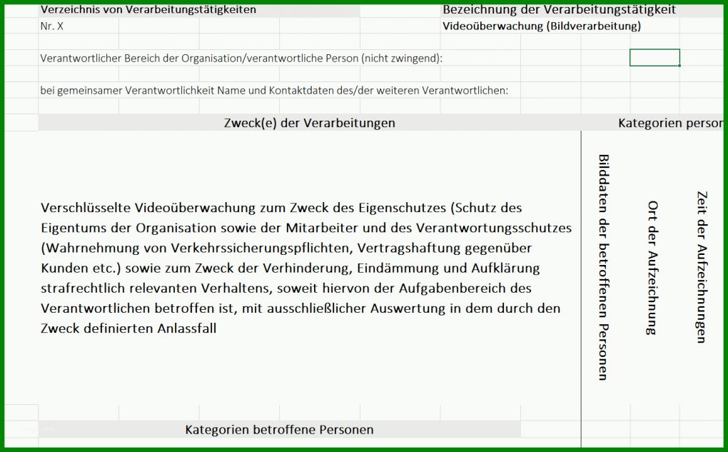 Bemerkenswert Verzeichnis Von Verarbeitungstätigkeiten Vorlage Word 1449x899