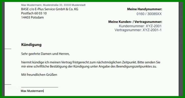 Unvergesslich Vorlage Kündigung Handyvertrag O2 Mit Rufnummernmitnahme 843x450