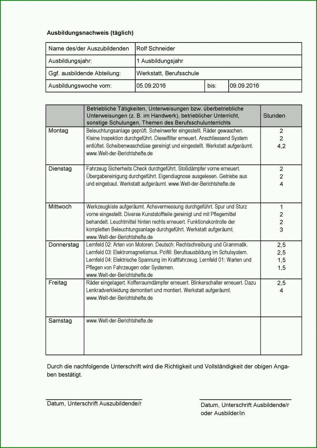 Modisch Berichtsheft Einzelhandel Vorlage 2478x3506