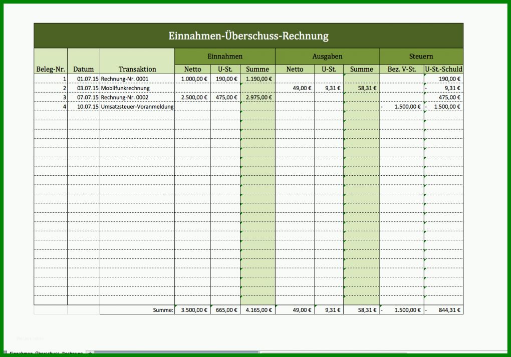 Schockierend Einnahmen Ausgaben Excel Vorlage Kleinunternehmer 1271x888