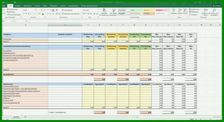 Staffelung Excel Vorlagen Kostenaufstellung 1000x546