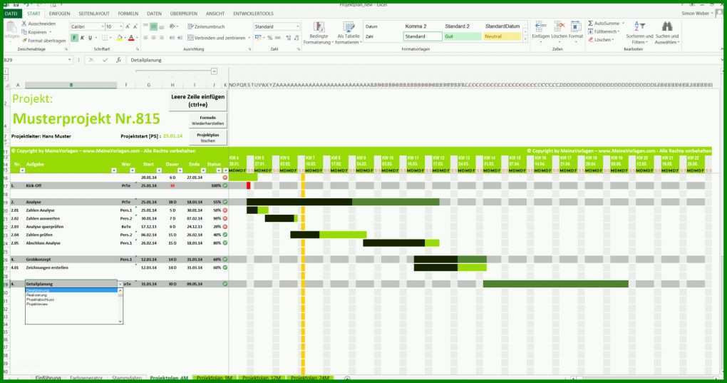 Hervorragen Projektablaufplan Vorlage 1920x1010