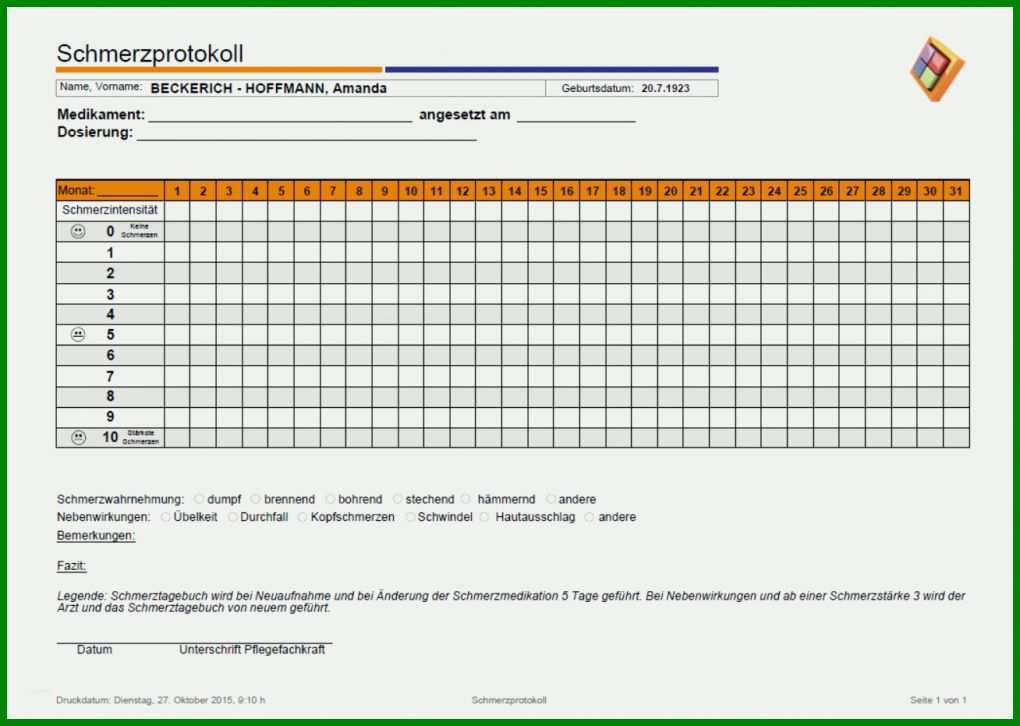 Beste Schmerztagebuch Rheuma Vorlage 1308x931