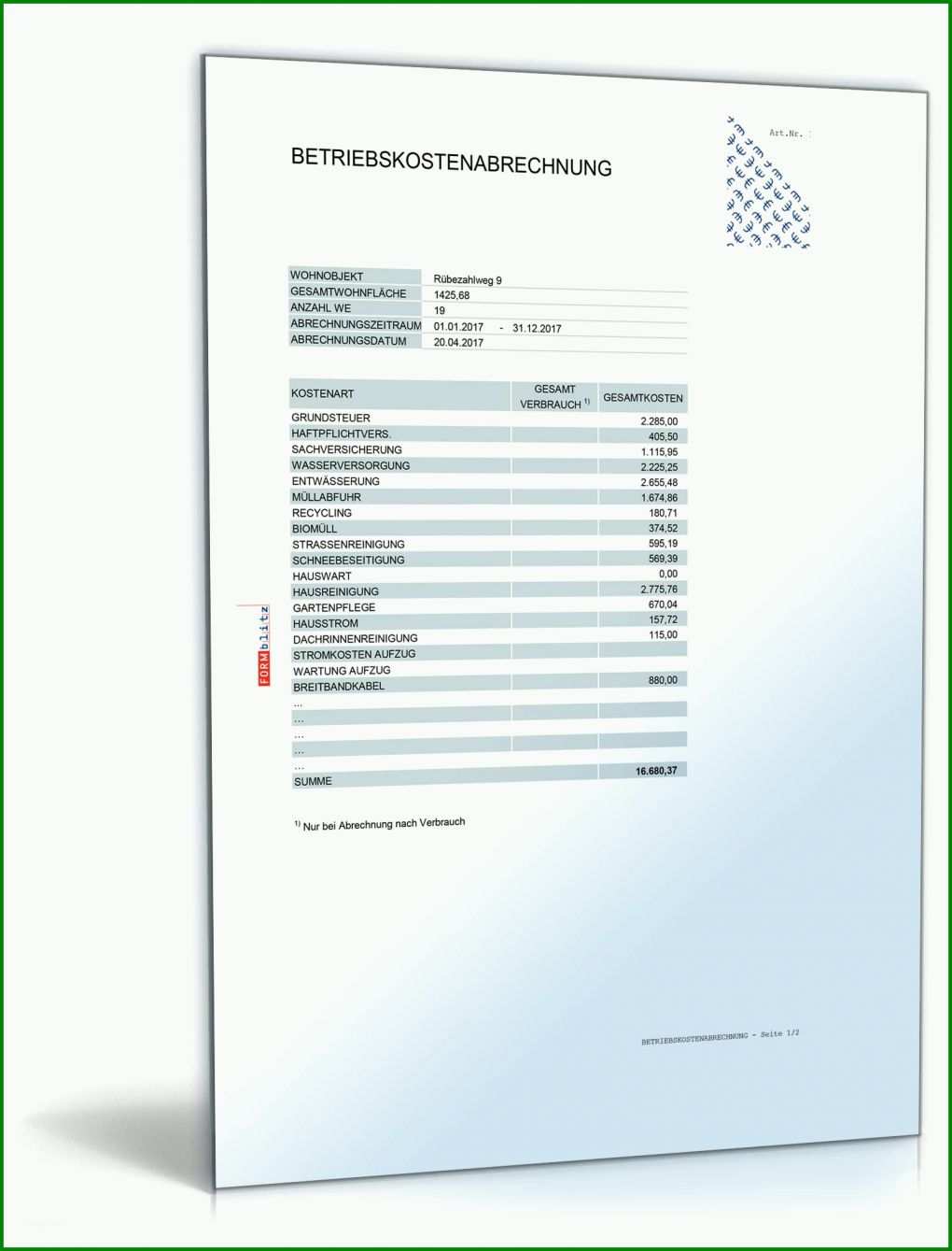 Rühren Betriebskostenabrechnung Vorlage Pdf 1600x2100