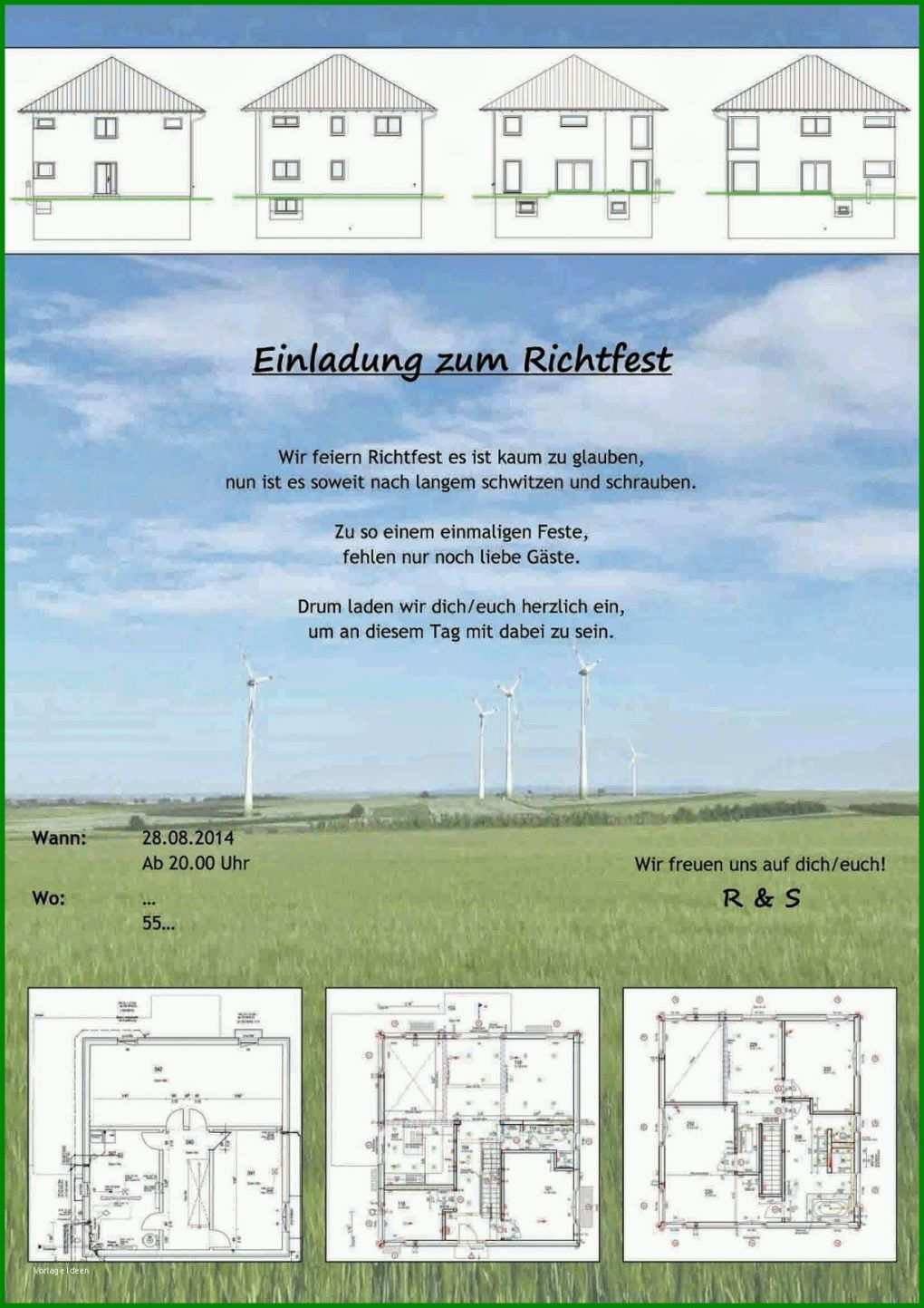 Unglaublich Einladung Zum Richtfest Vorlage Kostenlos 1131x1600