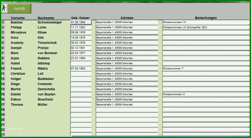 Einzahl Fußball Aufstellung Vorlage Excel 1204x661