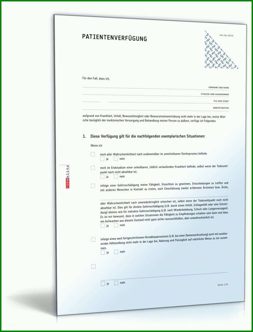 Außergewöhnlich Patientenverfügung Vorlage Pdf 1600x2100