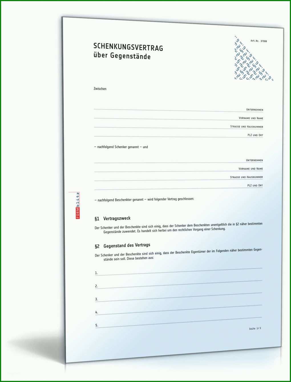 Toll Schenkungsvertrag Muster Vorlage Zum Download 1600x2100