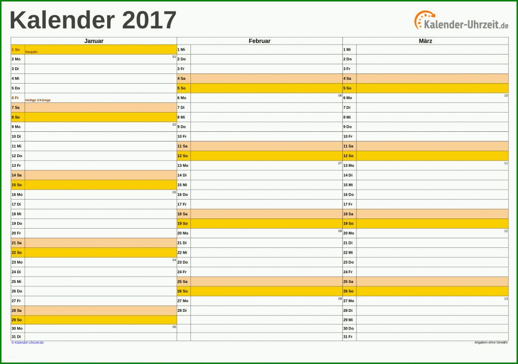 Bestbewertet Vorlage Kalender 2017 3200x2254