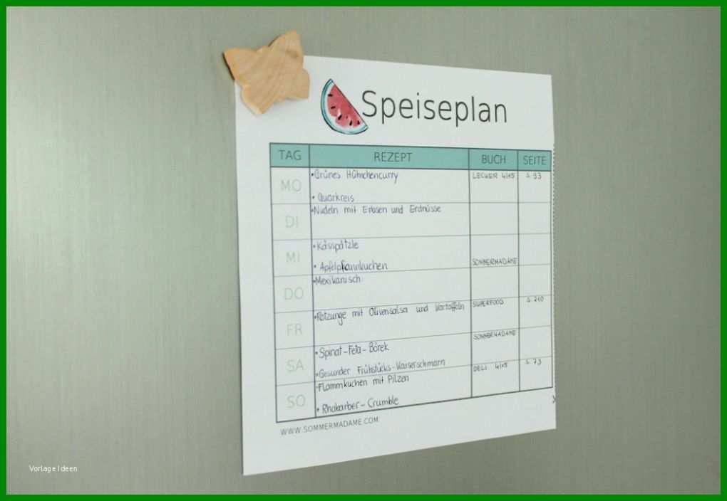 Phänomenal Wochenspeiseplan Vorlage 1024x707