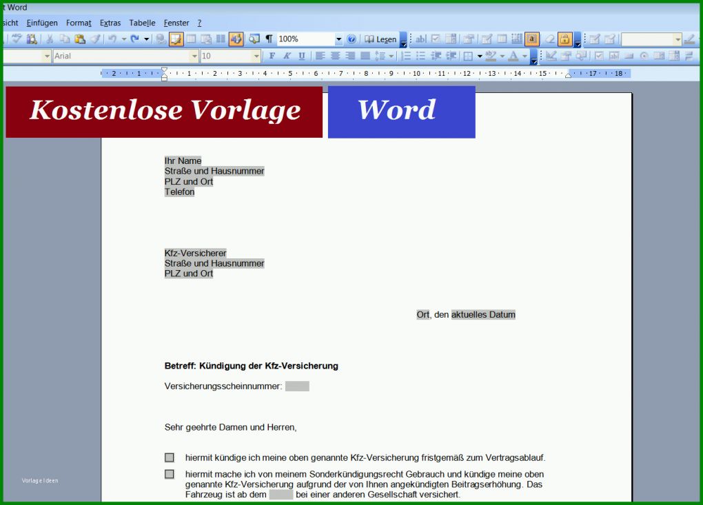 Neue Version Word Vertrag Vorlage 1316x946