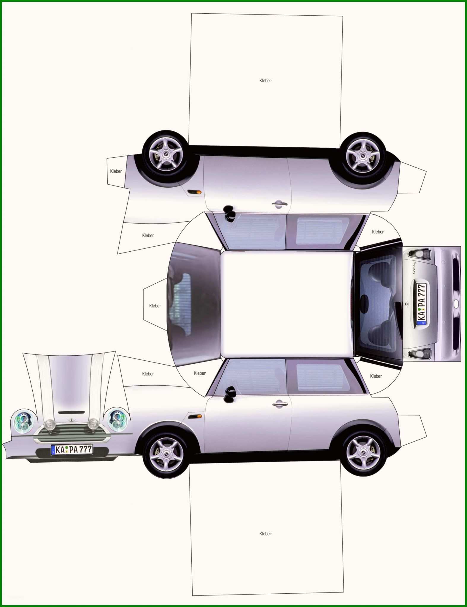 Auto Aus Papier Basteln Vorlage - Vorlage Ideen