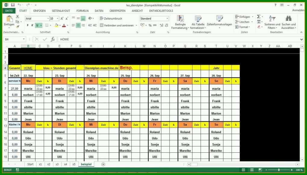 Unglaublich Dienstplan Vorlage Excel 1388x790