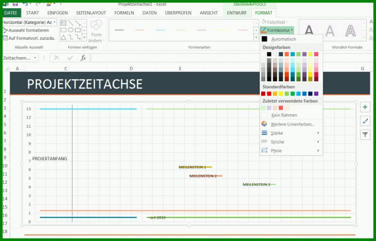 Wunderschönen Excel Zeitachse Mit Einer Vorlage Erstellen 210054 ...