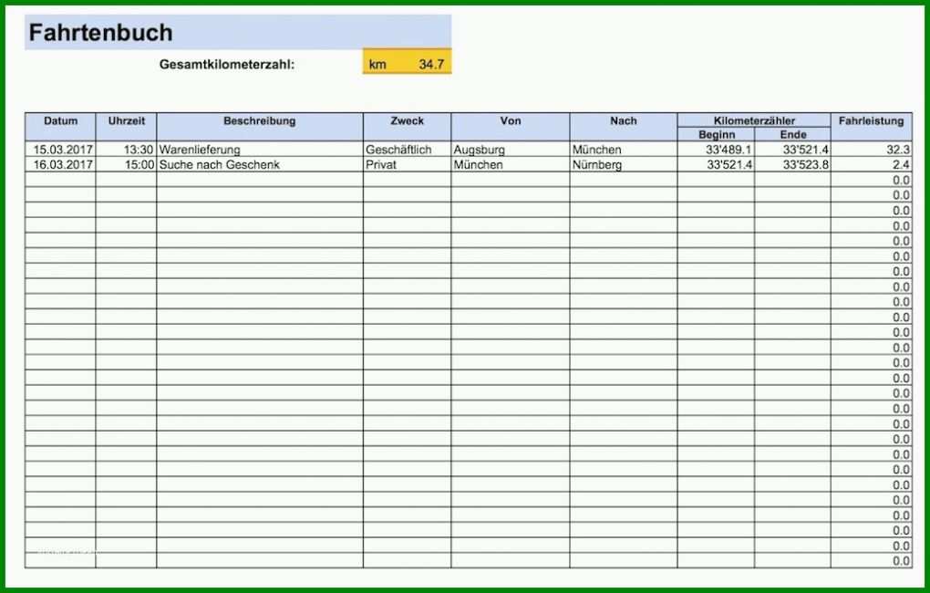 Schockierend Excel Vorlagen Kilometerabrechnung 1038x661