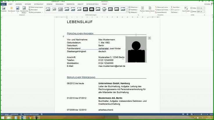 Unvergesslich Lebenslauf Vorlage Word Ohne Foto 1920x1080