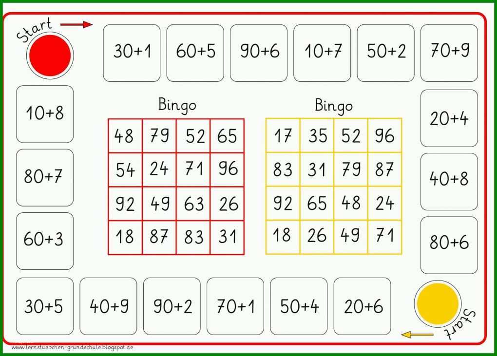 Erschwinglich Mathe Bingo Grundschule Vorlage 1600x1146