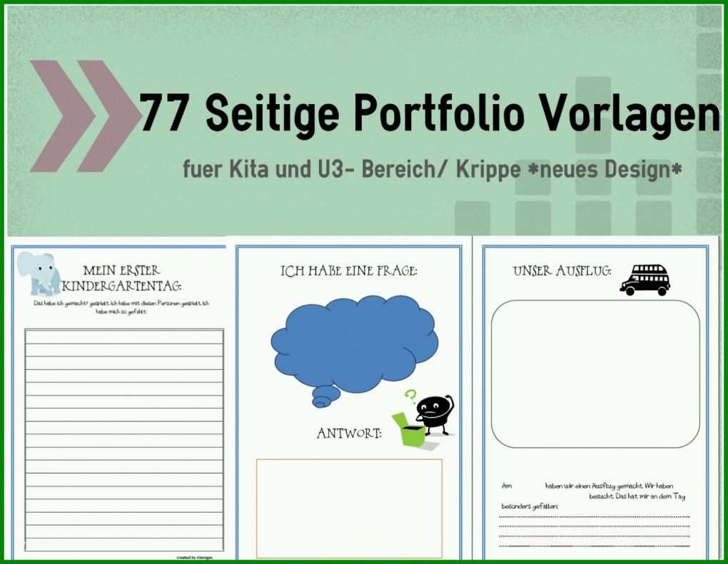 Moderne Portfolio Kita Vorlagen Pdf 1600x1240